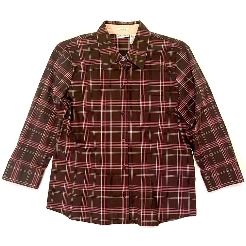 St. John’s Bay 3/4 sleeve button down shirt top - Picture 1 of 3